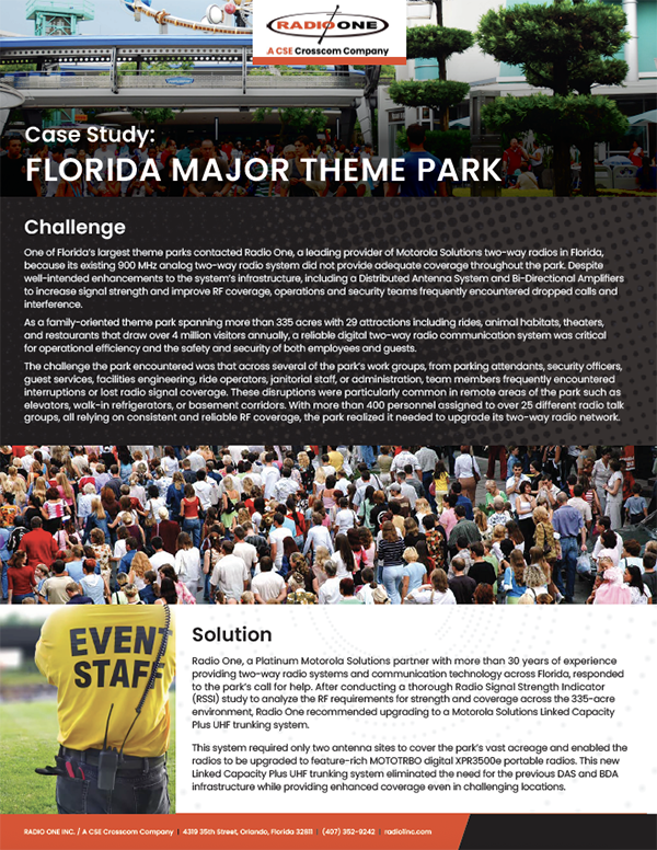 Case Study: FLORIDA MAJOR THEME PARK